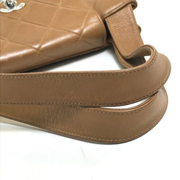 CHANEL Matelasse CC Mark Tote Bag Hand Bag Lambskin Leather Brown/SilverHardware - Picture 10 of 14